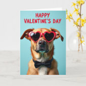 Carte de la Saint-Valentin pour un chien mignon (Fleur jaune)