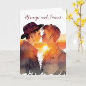 Carte de la Saint-Valentin pour un couple gay LGBT (Fleur jaune)