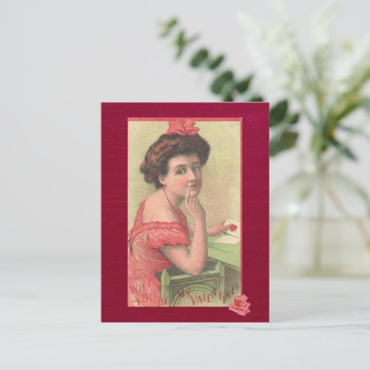 Carte de la Saint-Valentin pour une Dame Victorien (Debout devant)