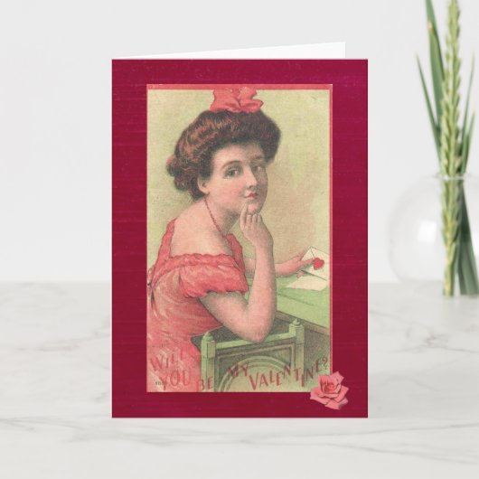 Carte de la Saint-Valentin pour une dame victorien (Devant)