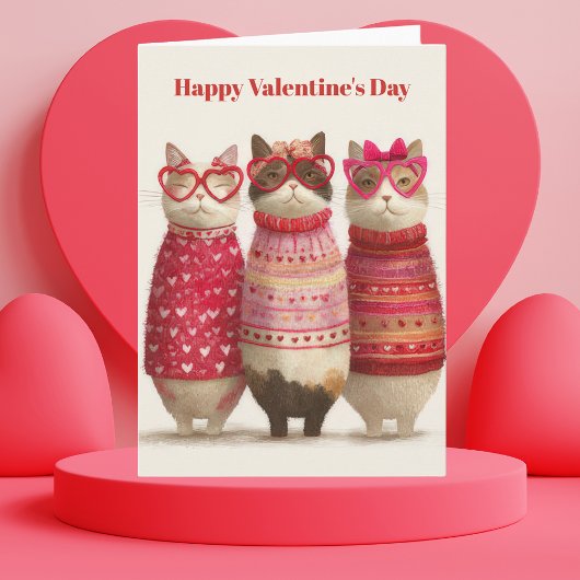 Carte de la Saint-Valentin Pullover Cœurs de Chats