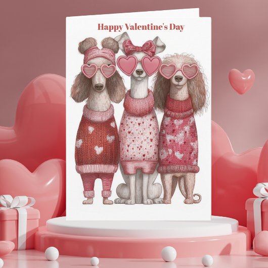 Carte de la Saint-Valentin pullover coeurs de chie