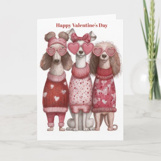 Carte de la Saint-Valentin pullover coeurs de chie (Devant)