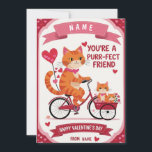 Carte de la Saint-Valentin "Purr-fect Friend" - Jo<br><div class="desc">Envoyez un message doux et drôle pour la Saint-Valentin avec cette adorable carte à thème félin ! Avec une illustration charmante d'un chat faisant du vélo et tirant un chariot rempli de fleurs (et d'amour félin), cette carte est parfaite pour les amis, les mamans de chats ou quiconque apprécie un...</div>