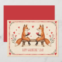 Carte de la Saint-Valentin Renard Mignon