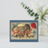 Carte de la Saint-Valentin représentant un jardin (Debout devant)