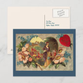 Carte de la Saint-Valentin représentant un jardin (Devant / Derrière)