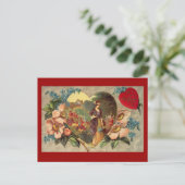 Carte de la Saint-Valentin représentant un jardin (Debout devant)
