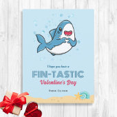 Carte de la Saint-Valentin requin pour enfants