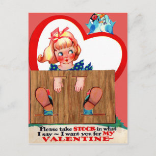 Carte de la Saint-Valentin rétro vintage Stockade