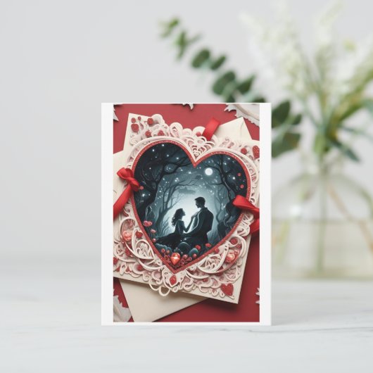 Carte de la Saint-Valentin romantique - Dessin de  (Debout devant)