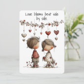 Carte de la Saint-Valentin romantique et mignonne (Debout devant)