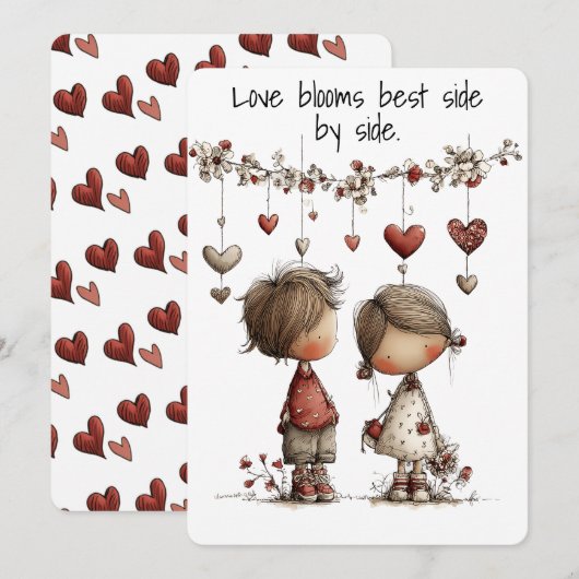 Carte de la Saint-Valentin romantique et mignonne (Devant / Derrière)
