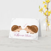 Carte de la Saint-Valentin romantique pour hérisso (Fleur jaune)