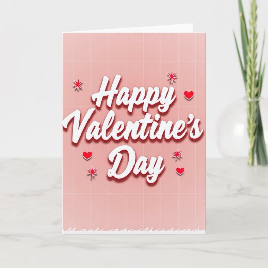 Carte de la Saint-Valentin romantique rose (Devant)