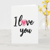 Carte de la Saint-Valentin rose (Fleur jaune)