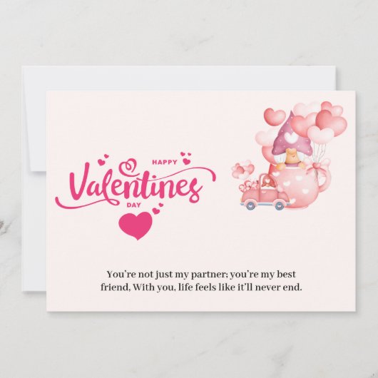 Carte de la Saint-Valentin rose (Devant)