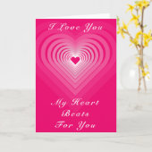 Carte de la Saint-Valentin rose avec des cœurs et  (Fleur jaune)