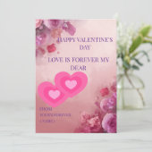 Carte de la Saint-Valentin rose clair | Élégant Ro (Debout devant)