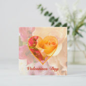 Carte de la Saint-Valentin Rose Jaune Pâle (Debout devant)