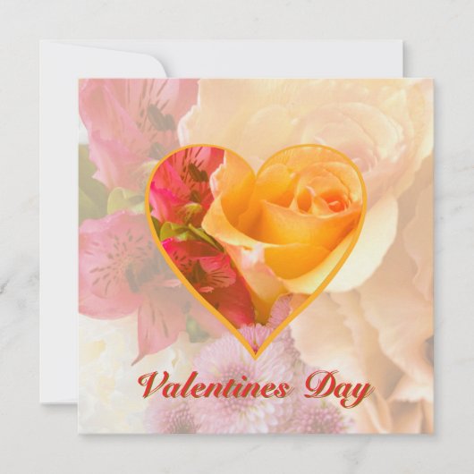 Carte de la Saint-Valentin Rose Jaune Pâle (Devant)