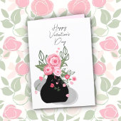 Carte de la Saint Valentin rose mignonne