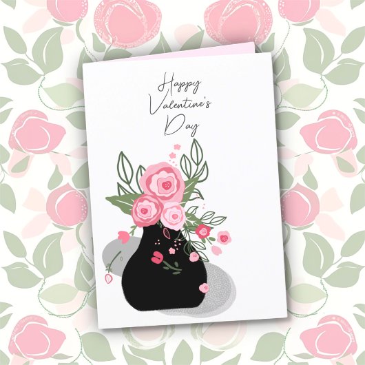 Carte de la Saint Valentin rose mignonne