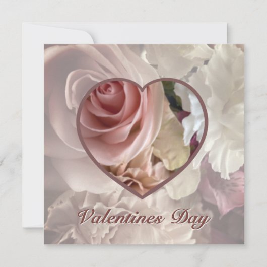 Carte de la Saint-Valentin Rose Pâle (Devant)