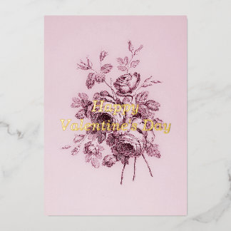 Carte de la Saint-Valentin Rose Vintage
