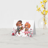 Carte de la Saint-Valentin Roses Teckel (Fleur jaune)