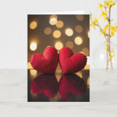 Carte de la Saint-Valentin rouge (Fleur jaune)