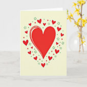 Carte de la Saint-Valentin rouge (Fleur jaune)