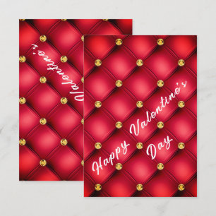Carte de la Saint-Valentin rouge et or