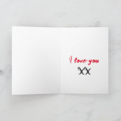 Carte de la Saint-Valentin Rouge Floral "Je t'aime (Intérieur)