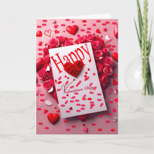 Carte de la Saint-Valentin Rouge Floral Je T'Aime