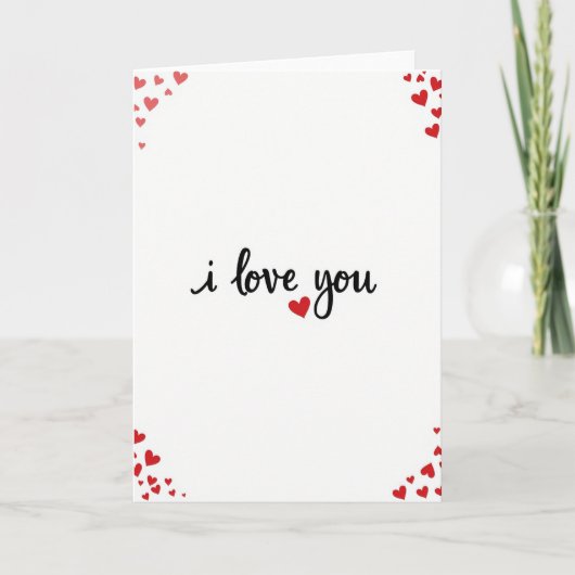 Carte de la Saint-Valentin Rouge Je T'Aime (Devant)