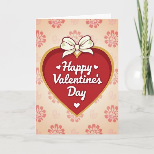 Carte de la Saint-Valentin rouge mignonne (Devant)