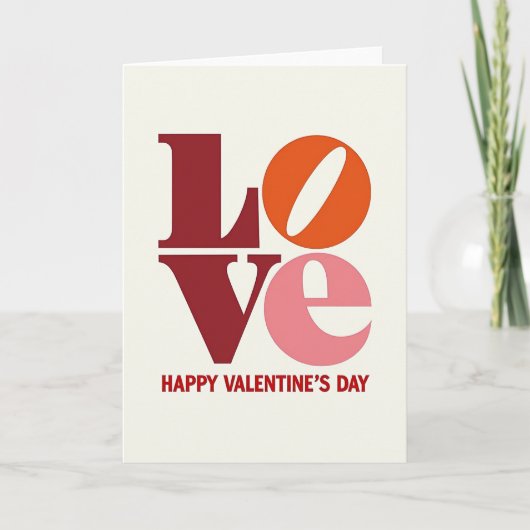 Carte de la Saint-Valentin Rouge Rétro Amour (Devant)