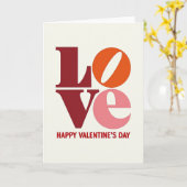 Carte de la Saint-Valentin Rouge Rétro Amour (Fleur jaune)