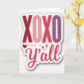 Carte de la Saint-Valentin Rouge Xoxo (Fleur jaune)