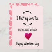 Carte de la Saint Valentin Rude, je vous aime (Devant / Derrière)