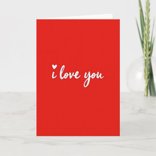 Carte de la Saint-Valentin Script Rouge Je T'Aime (Devant)