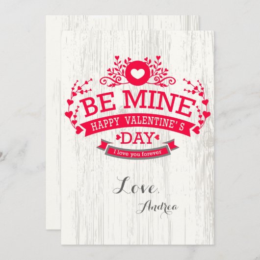 Carte de la Saint-Valentin Sois Mienne (Devant / Derrière)