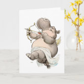 Carte de la Saint-Valentin "Soyez Mienne" Hippopot (Fleur jaune)