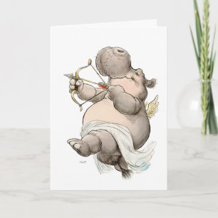 Carte de la Saint-Valentin "Soyez Mienne" Hippopot