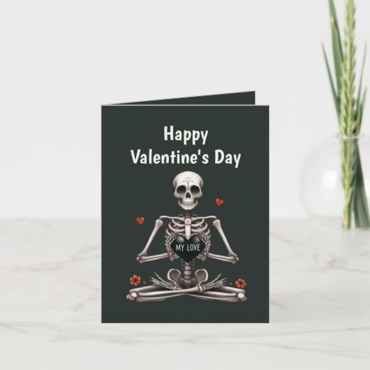 Carte de la Saint-Valentin squelette gothique cool (Devant)
