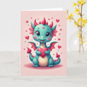 Carte de la Saint-Valentin Sweet Dragon (Fleur jaune)