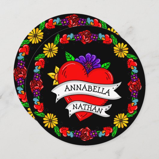 Carte de la Saint-Valentin t | Art de style Tattoo (Devant / Derrière)