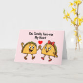 Carte de la Saint-Valentin Tacos (Fleur jaune)