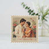 Carte de la Saint-Valentin - tenue indienne vintag (Debout devant)